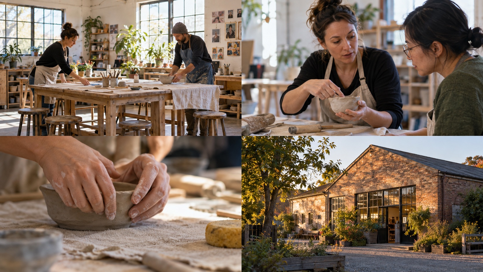 Four fictional video sources from a craft workshop